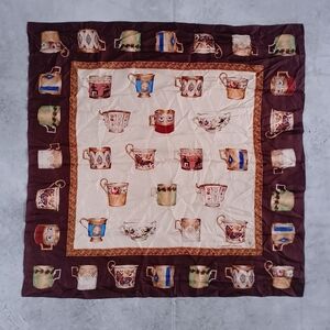 Vintage Echo Museum Collection Smithsonian Silk Scarf 1996 Tea Cup Designer